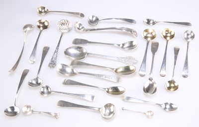 Lot 1142 - A MIXED LOT OF GEORGIAN AND LATER SPOONS