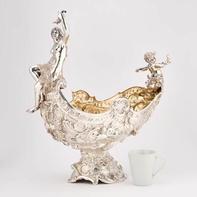 Lot 239 - A MASSIVE GERMAN SILVER CENTREPIECE