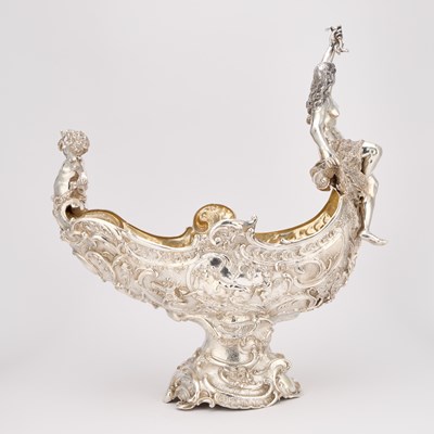 Lot 239 - A MASSIVE GERMAN SILVER CENTREPIECE