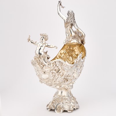 Lot 239 - A MASSIVE GERMAN SILVER CENTREPIECE