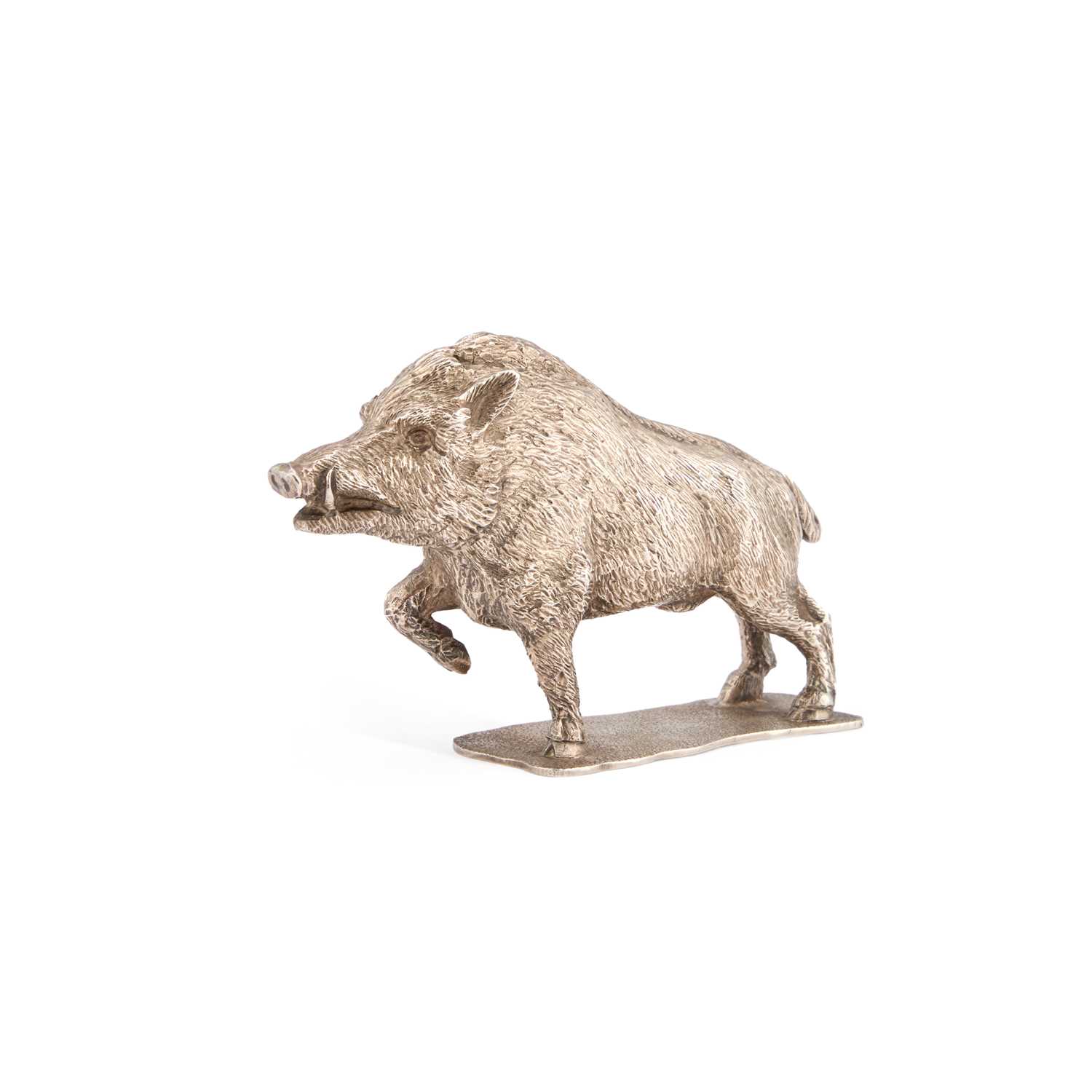 Lot 185 - AN ELIZABETH II SILVER MODEL OF A BOAR