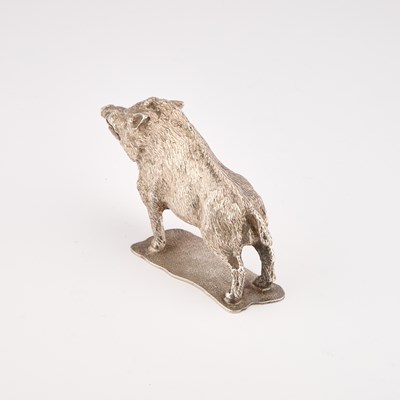Lot 185 - AN ELIZABETH II SILVER MODEL OF A BOAR