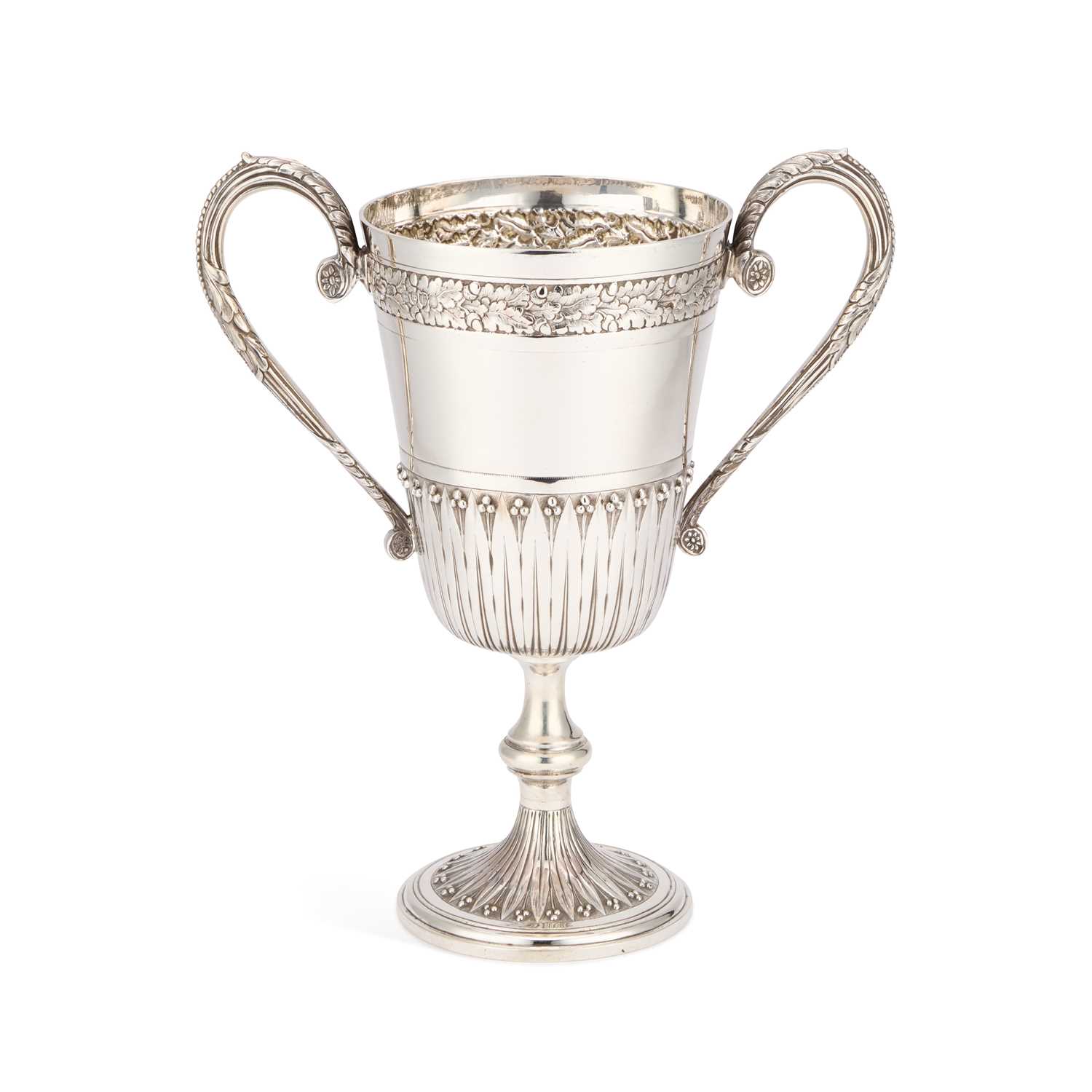 Lot 283 - A LARGE VICTORIAN SILVER TWO-HANDLED TROPHY CUP