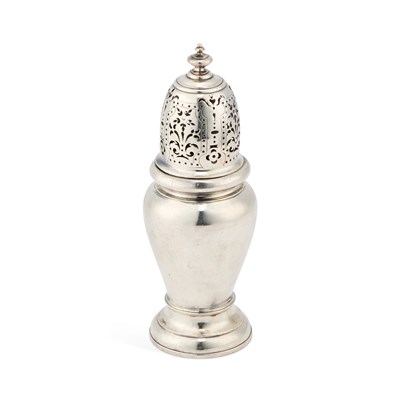 Lot 407 - A WEST COUNTRY SILVER SUGAR CASTER