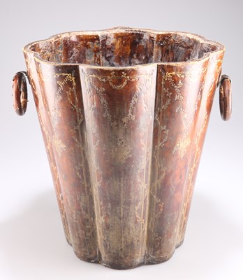 Lot 392 - A 19TH CENTURY TOOLED LEATHER FIRE BUCKET