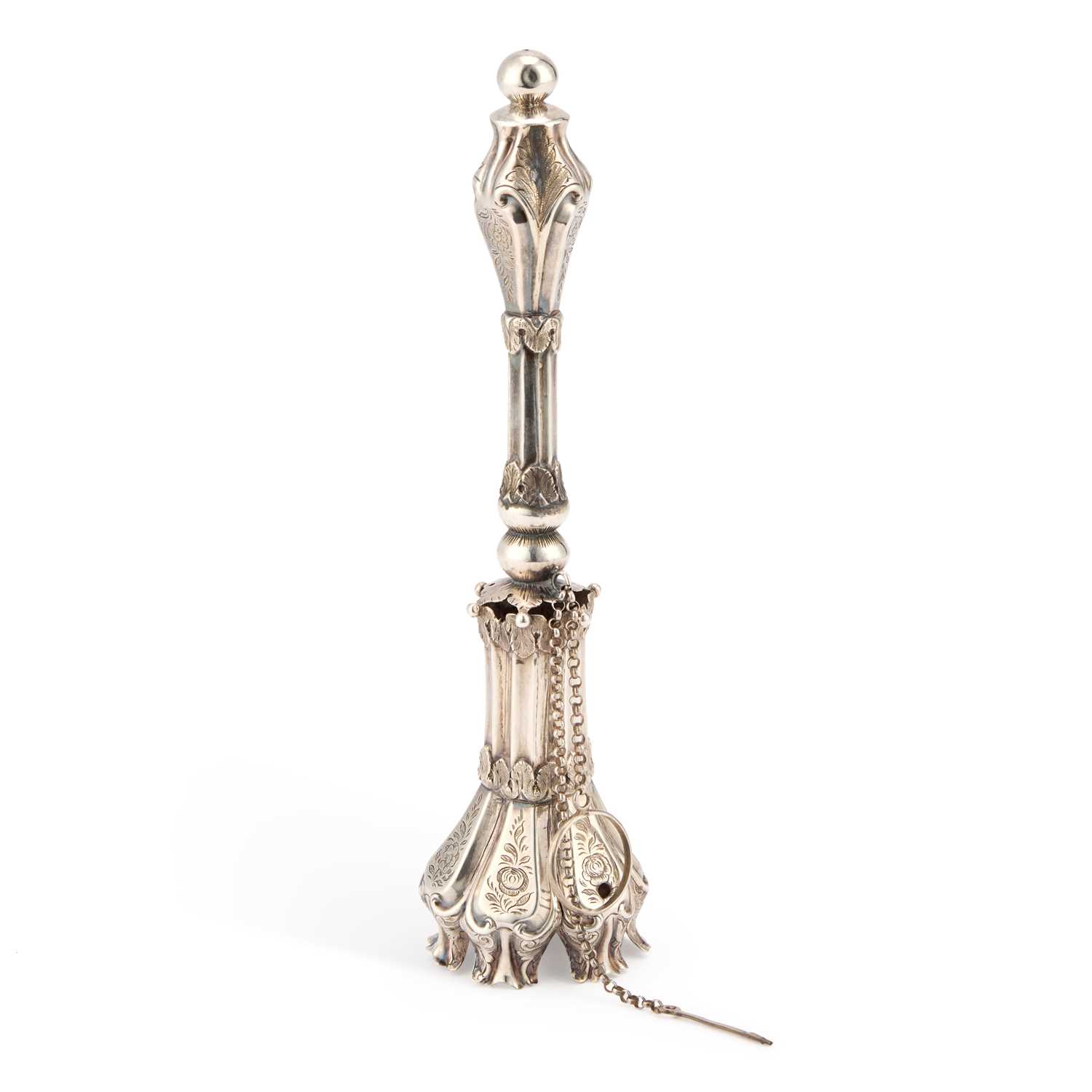 Lot 232 - A LARGE 19TH CENTURY CONTINENTAL SILVER POSY HOLDER