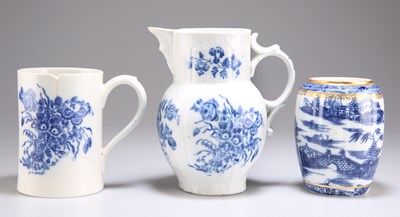 Lot 78 - THREE PIECES OF CAUGHLEY BLUE AND WHITE