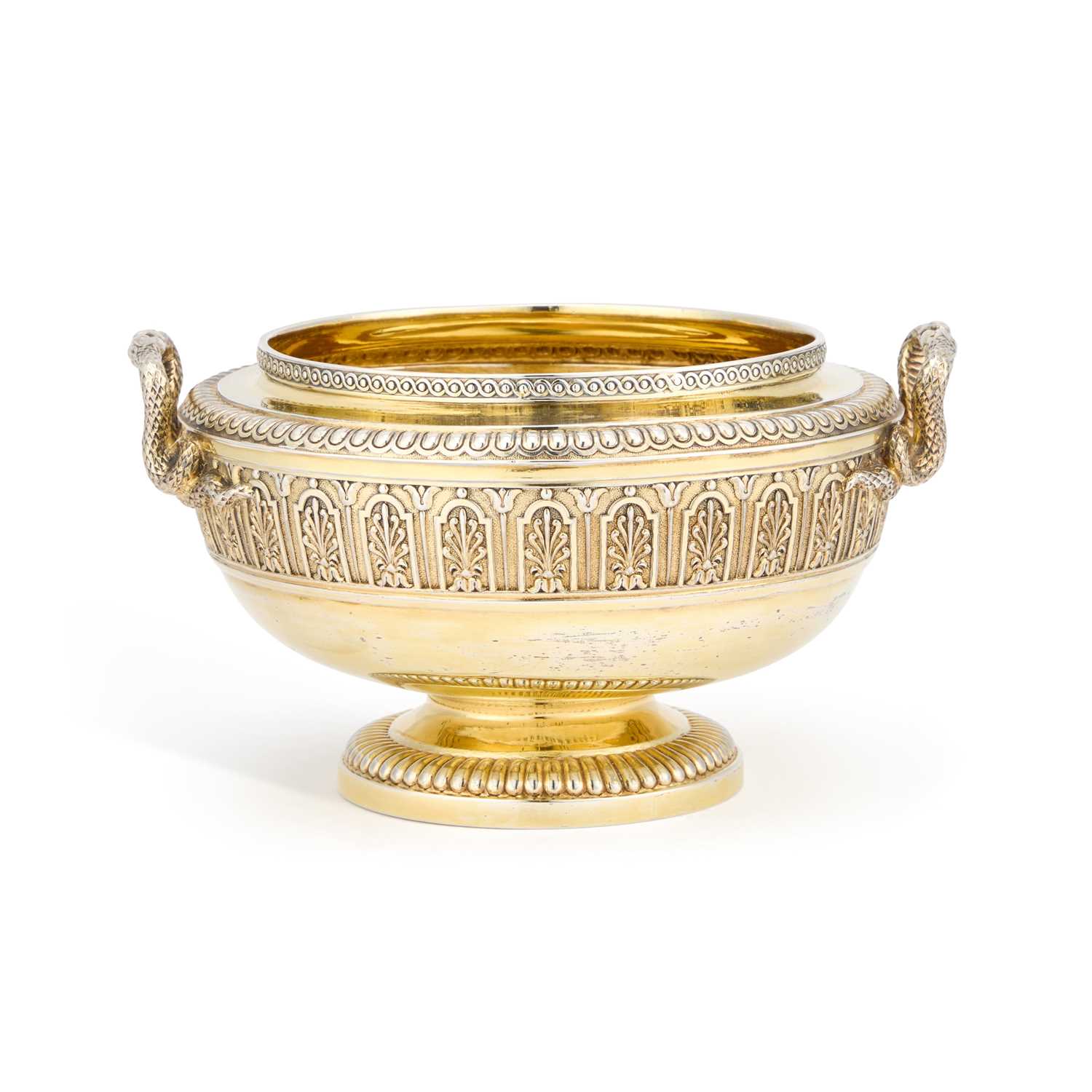 Lot A FINE GEORGE III SILVER-GILT TWO-HANDLED SUGAR BASIN