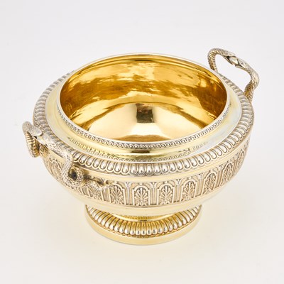 Lot A FINE GEORGE III SILVER-GILT TWO-HANDLED SUGAR BASIN