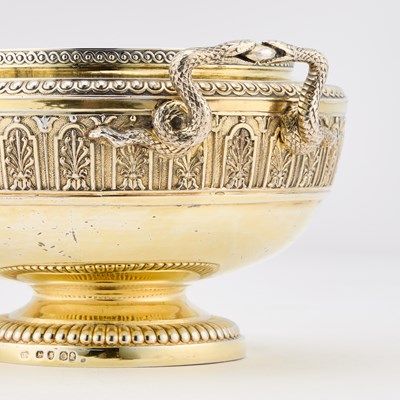 Lot A FINE GEORGE III SILVER-GILT TWO-HANDLED SUGAR BASIN