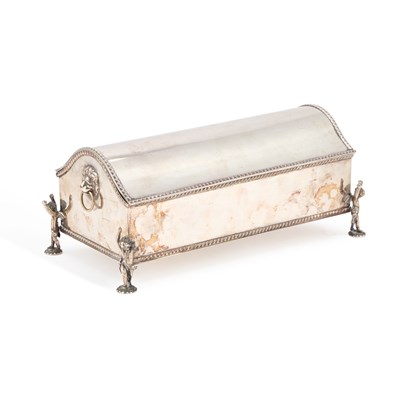 Lot 186 - A VICTORIAN SILVER-PLATED INKSTAND