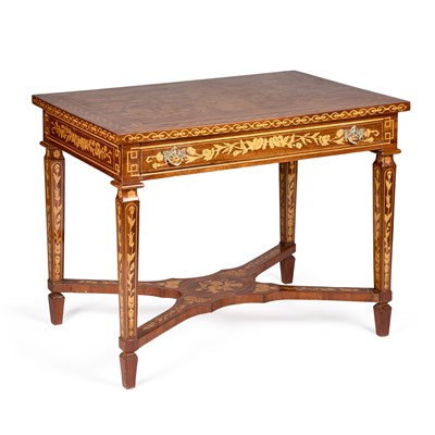 Lot 737 - A DUTCH MARQUETRY CENTRE TABLE