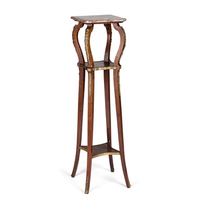 Lot 682 - A FRENCH GILT-METAL MOUNTED, MARBLE-TOPPED AND MAHOGANY PLANTSTAND