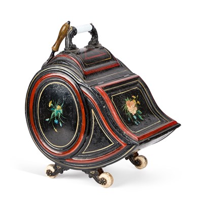 Lot 164 - A VICTORIAN TOLEWARE COAL SCUTTLE