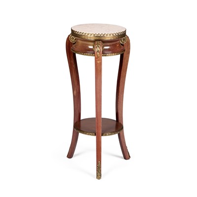 Lot 712 - A FRENCH GILT-METAL MOUNTED AND MARBLE-TOPPED STAND