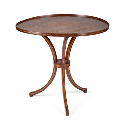 Lot 653 - A 19TH CENTURY WALNUT AND FLORAL MARQUETRY CENTRE TABLE