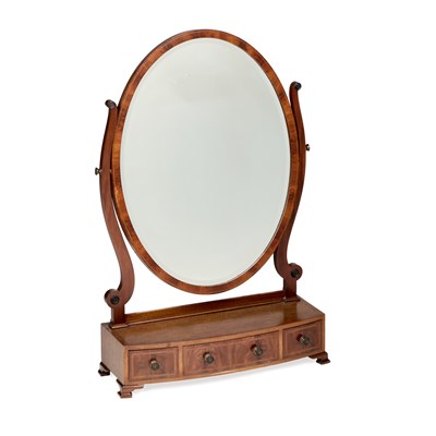Lot 703 - A LARGE GEORGIAN STYLE MAHOGANY TOILET MIRROR