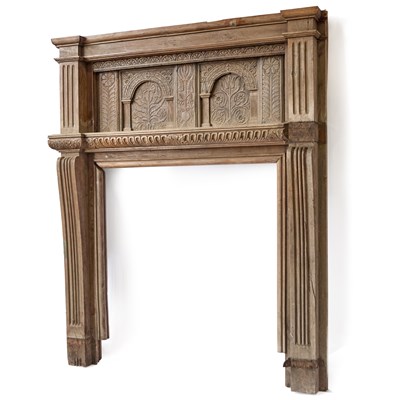 Lot 767 - A VERY LARGE OAK FIRE SURROUND