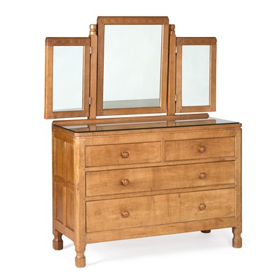 Lot 803 - ROBERT THOMPSON OF KILBURN, A MOUSEMAN OAK DRESSING CHEST