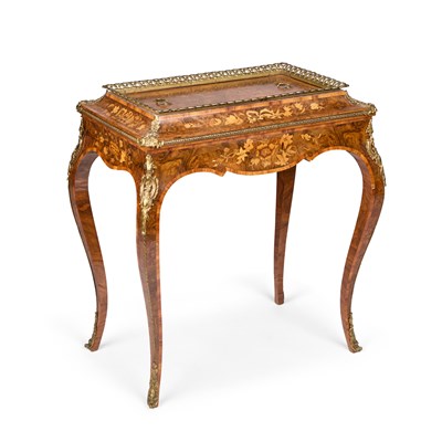 Lot 755 - A 19TH CENTURY GILT-METAL, INLAID AND BURR WALNUT JARDINIÈRE
