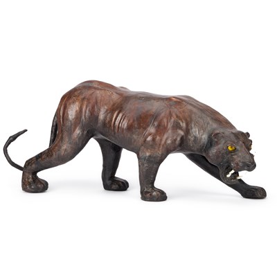 Lot 622 - A VINTAGE LIBERTY STYLE LEATHER PANTHER