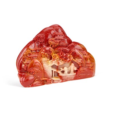 Lot 68 - A CHINESE SOAPSTONE-TYPE GROUP