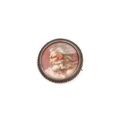 Lot 477 - AFTER MICHELANGELO, A 19TH CENTURY A CREATION OF ADAM MINIATURE BROOCH