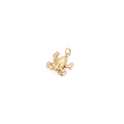 Lot 381 - A FROG CHARM PENDANT