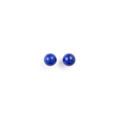 Lot 351 - A PAIR OF LAPIS LAZULI STUD EARRINGS
