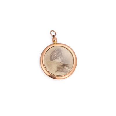 Lot 375 - A 9 CARAT ROSE GOLD DOUBLE PHOTOGRAPHIC CIRCULAR LOCKET PENDANT