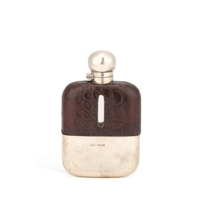 Lot 332 - AN EDWARDIAN SILVER-MOUNTED SPIRIT FLASK