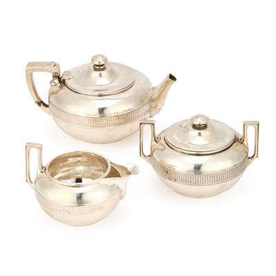 Lot 187 - A 19TH CENTURY TIFFANY & CO SILVER THREE-PIECE TEA SERVICE