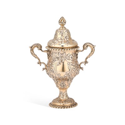 Lot 410 - A VICTORIAN SILVER-GILT TWO-HANDLED CUP AND COVER