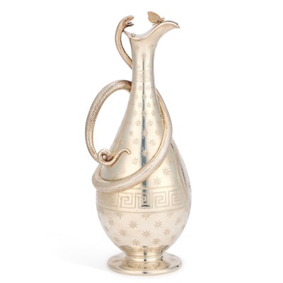 Lot 443 - AN ETRUSCAN REVIVAL SILVER EWER