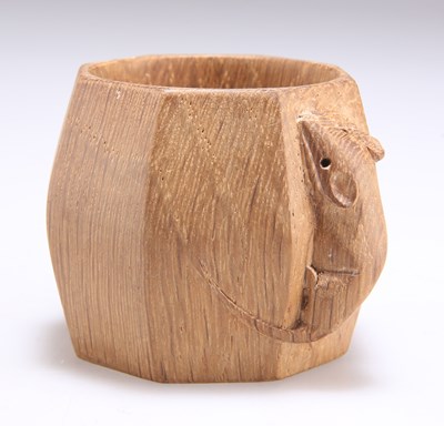 Lot 133 - ROBERT THOMPSON OF KILBURN, A MOUSEMAN OAK NAPKIN RING