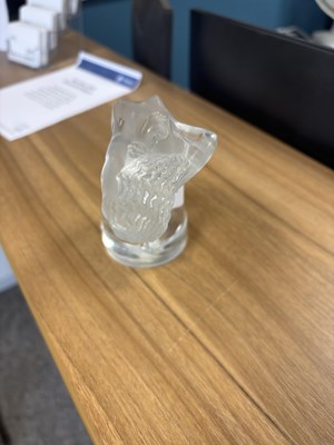Lot 23 - RENÉ LALIQUE (FRENCH, 1860-1945), A 'CHRYSIS' CAR MASCOT