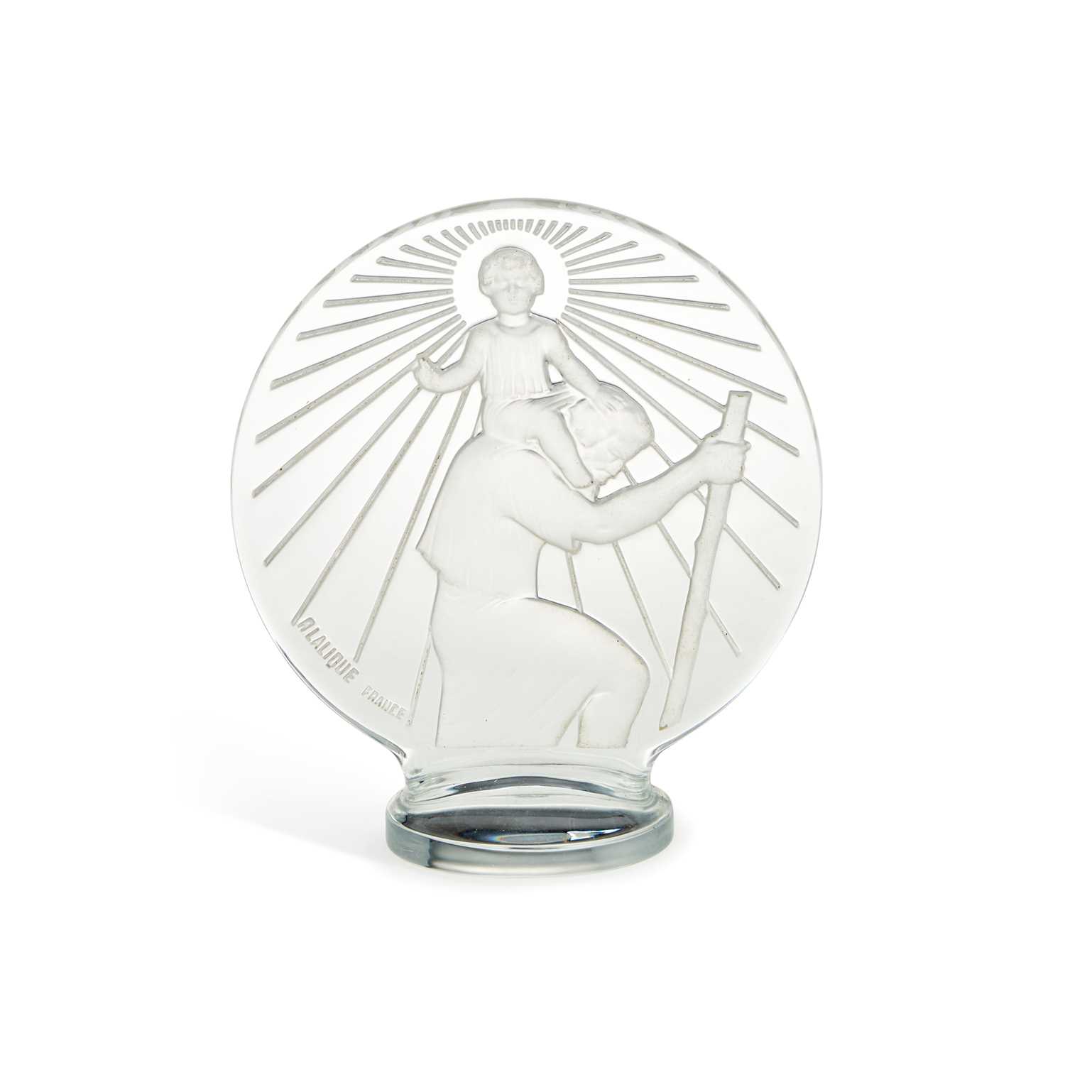 Lot 21 - RENÉ LALIQUE (FRENCH, 1860-1945), A 'ST CHRISTOPHER' CAR MASCOT