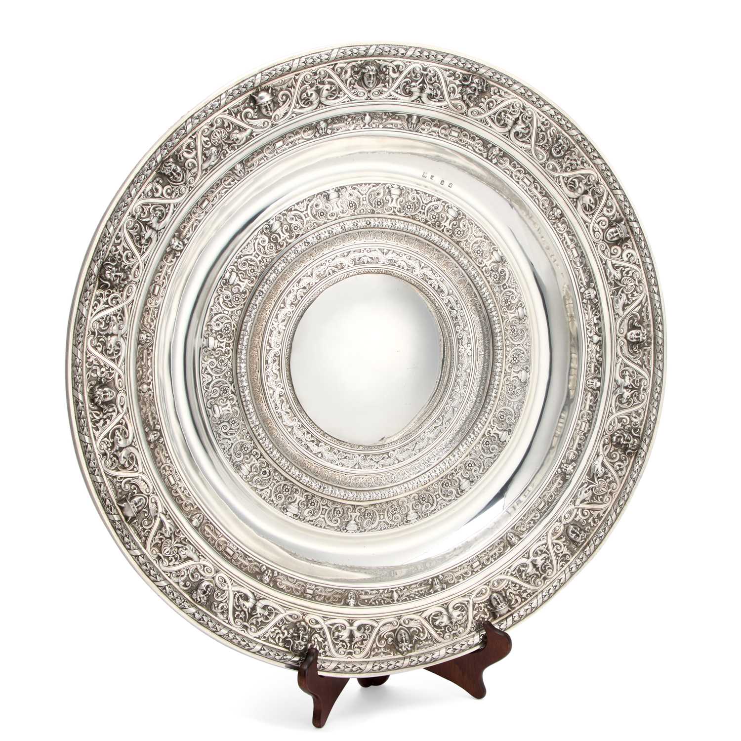 Lot A MASSIVE RENAISSANCE REVIVAL SILVER CHARGER