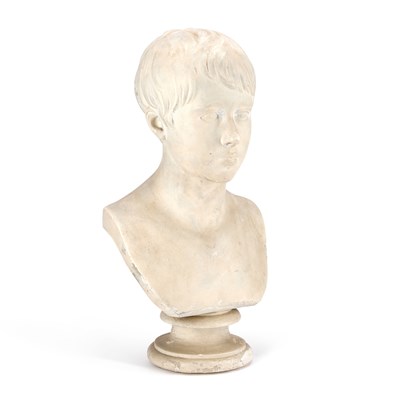 Lot 645 - A PLASTER BUST OF A BOY
