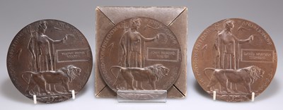 Lot 231 - A TRIO OF WWI MEMORIAL PLAQUES