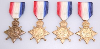 Lot 235 - FOUR SINGLE CAMPAIGN MEDALS, 1914 STARS