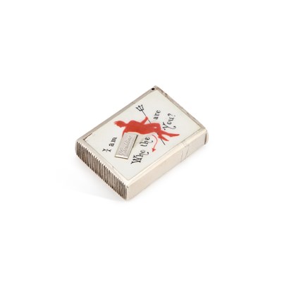 Lot 312 - A VICTORIAN SILVER AND ENAMEL VESTA CASE