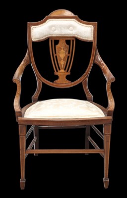 Lot 295 - A LATE VICTORIAN INLAID ROSEWOOD PARLOUR CHAIR