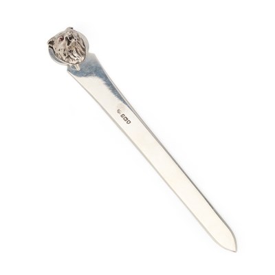 Lot 240 - A GEORGE V SILVER LETTER OPENER OR PAPER KNIFE