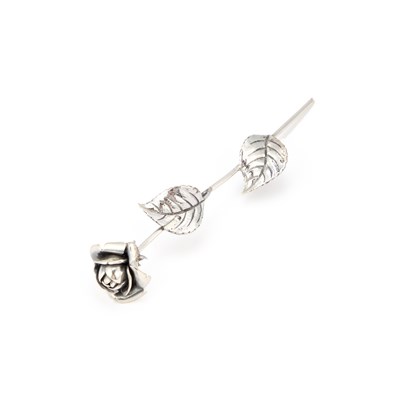 Lot 188 - AN ITALIAN SILVER MODEL OF A ROSE