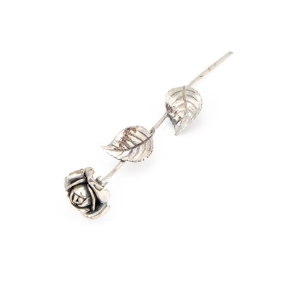 Lot 81 - AN ITALIAN SILVER MODEL OF A ROSE