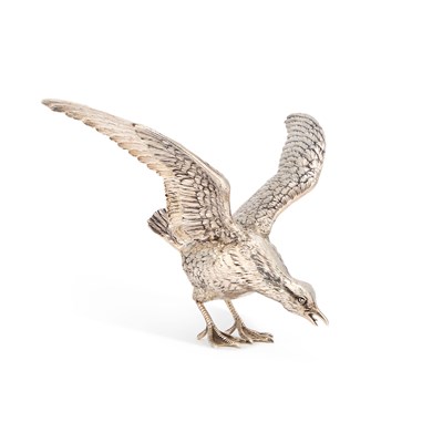 Lot 158 - A GERMAN CAST SILVER MODEL OF A GULL