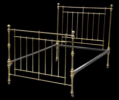 Lot 328 - A VICTORIAN BRASS BED