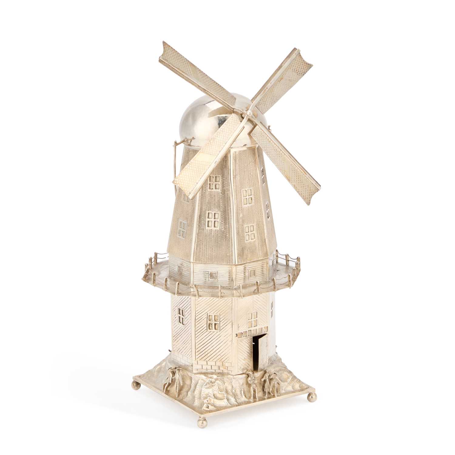 Lot 272 - A DUTCH SILVER WINDMILL SPICE TOWER