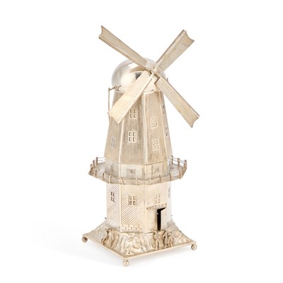 Lot 272 - A DUTCH SILVER WINDMILL SPICE TOWER
